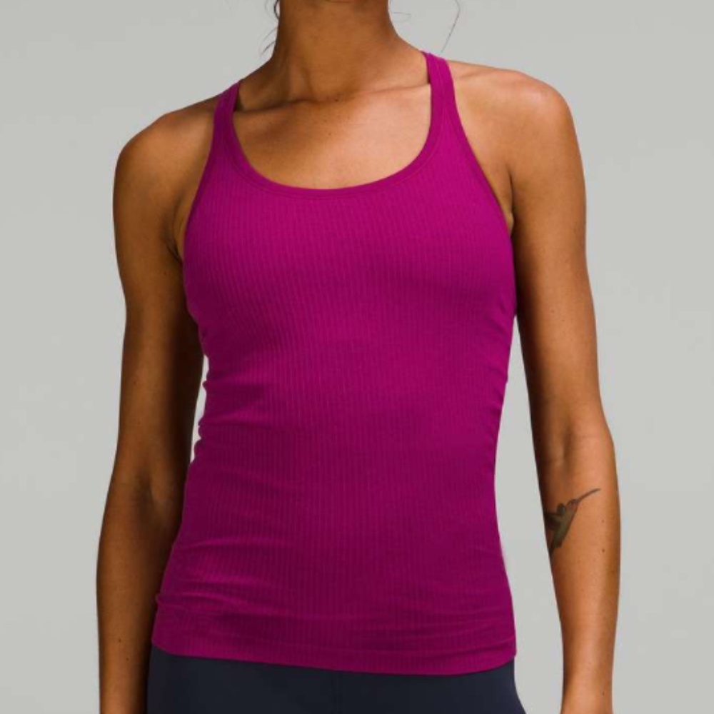 Lululemon Ebb to Street Tank Top Sz 8 Magenta Purple